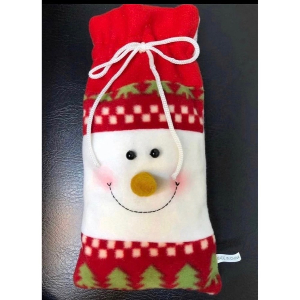 Christmas Snowman‎ Plush Wine Gift Bag